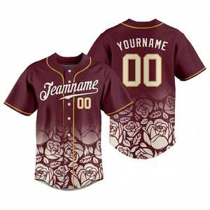 ชุดเสื้อเบสบอลผู้ใหญ่แบบกำหนดเอง ระบายอากาศได้ดี ผลิตจากโพลีเอสเตอร์ 100% รับผลิตตามแบบ (OEM) สำหรับทีม พร้อมโลโก้ด้านหน้าพิมพ์ด้วยความร้อน สำหรับทุกเพศ - Product Image 4