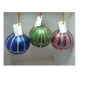 Falda para árbol de Navidad de vidrio soplado de 6 colores, pintada a mano y flocada, con ilustración de Charleston, adorno decorativo navideño - Product Image 1