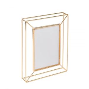 Modern Gold Metal Rectangular <b>Photo</b> <b>Frame</b> Tabletop Vertical Display Decoration - Product Image 1