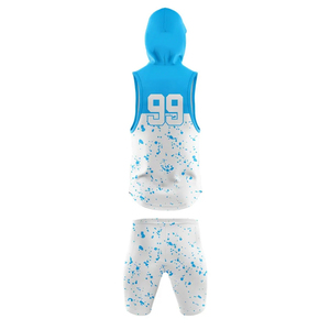 Ensemble de sweat-shirts sans manches personnalisés imprimés par sublimation avec le numéro 99, motif bleu et blanc, vêtements de sport unisexes pour adultes - Product Image 2