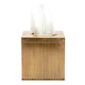 Boîte à mouchoirs décorative Couverture de support de voiture faciale Boîte rectangulaire galvanisée Boîte à mouchoirs de table finition bronze mat - Product Image 4