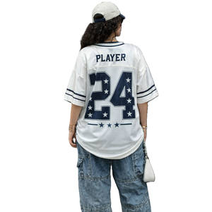 Camiseta Deportiva Oversize de Malla para Mujer, Estilo Fútbol Americano con Número, Streetwear Y2K, Top Transpirable de Poliéster, Estilo de Equipo, OEM, Marca Privada - Product Image 5
