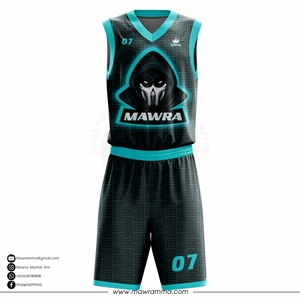 Maillot de basketball personnalisé en gros, sublimation, séchage rapide, grande taille, motif géométrique, 100 % polyester, uniforme de sport d'équipe - Product Image 5