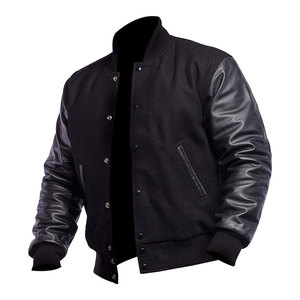 Luxury Tailored <b>Wool</b> Body Leather Sleeve Varsity Jacket <b>Crafted</b> for Premium Collegiate Street Style OEM Service Available - Product Image 1