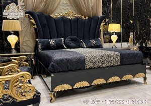 Cama y muebles de dormitorio de estilo trineo de lujo, compra de cama antigua de madera de teca con Mesillas de noche europeas talladas a mano, juego de dormitorio - Product Image 6