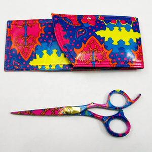 Ciseaux de salon avec revêtement papier, avec la même pochette en toile imprimée - Product Image 1