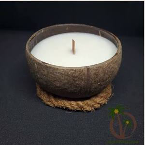 Velas en Recipientes de Cáscara de Coco Natural, Velas Hechas a Mano de Estilo Tropical para Decoración del Hogar y Hoteles - Product Image 2