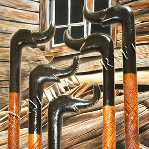 Bastón de madera hecho a mano con mango de elefante, para caminar, para ancianos, la mejor calidad - Product Image 4