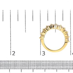 Anello a fascia per anniversario in argento sterling .925 placcato oro giallo 14K con 10 diamanti taglio brillante da 2.0 carati totali (colore J-K I1-) - Product Image 6