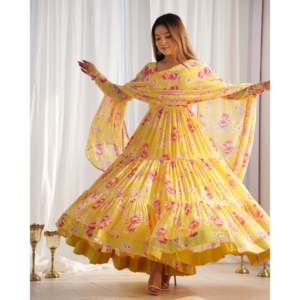 ชุดคลุมและกางเกง Anarkali มีสไตล์สำหรับใส่ไปงานปาร์ตี้ - Product Image 4