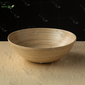 Bol de service léger en bambou écologique avec logo personnalisé pour les ustensiles de cuisine fournis par le Vietnam - Product Image 2