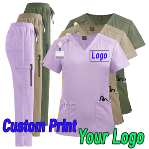 doctor <b>scrub</b> <b>set</b> hospital uniform gown doctor top pent <b>set</b> - Product Image 5