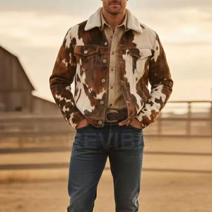 Chaqueta de Cuero con Pelo para Hombre, Diseño de Lujo, Transpirable y Ecológica, con Logotipo Frontal, de Alta Calidad, en Oferta - Product Image 4