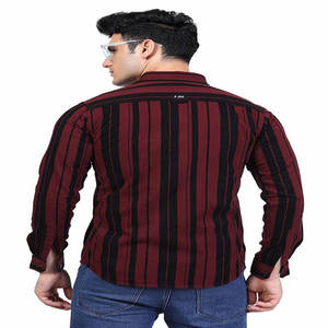 Chemise habillée épaisse de créateur personnalisée pour hommes Chemise formelle vierge décontractée à manches longues avec poche anti-rides et respirante - Product Image 2