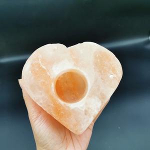 Lámpara de sal de aromaterapia del Himalaya en forma de corazón, artesanía creativa, cesta de flores y decoración de lámpara tallada a mano, regalo - Product Image 2