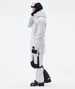 Combinaison de ski unisexe blanche tie-dye imperméable 10 000 mm respirante isolée - Combinaison à capuche avec fermeture éclair pour l'hiver - Product Image 3