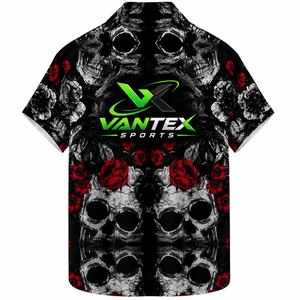 Camisa Hawaiana de Halloween para Hombre Vantex Sports, Estampado Floral de Temporada Espeluznante, Transpirable, 100% Poliéster, Camisas Casuales de Manga Corta - Product Image 6