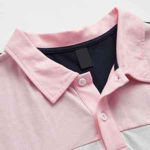 Polo brodé personnalisé en gros pour hommes, rose et noir, polo de golf uni imprimé sur mesure, t-shirt 100 % coton pour hommes - Product Image 2