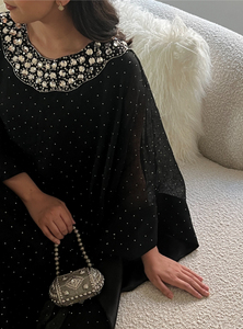 Wholesale Ethnic Wedding Evening Party Wear <b>Kaftan</b> Long Sleeve Floor Length Lightweight Plus Size Polyester Handmade <b>Sequined</b> - Product Image 5