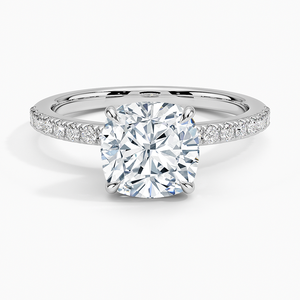 SOJ Ring 026 Cushion Cut 925 <b>Silver</b> <b>Crown</b> Scroll Engraved Three Stone Moissanite Wedding Ring 2ct D Color VVS1 GRA Certified - Product Image 1