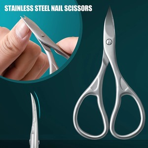 1pc Ciseaux à ongles en acier inoxydable pour enfants et adultes, lames courbées et concaves pour la coupe, ciseaux durables pour pédicure et manucure - Product Image 2