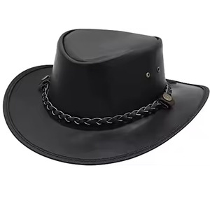 Sombrero Fedora de Vaquero Clásico de Cuero Personalizado con Logotipo Personalizado, Sombrero Unisex para Adultos para Actividades al Aire Libre - Product Image 5