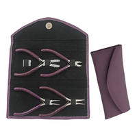 Kit de alicates de 4 piezas, tamaño de cadena de 120mm, redondo, mordaza de nailon, Alicates de punta plana, cortador lateral, fabricación de joyas, Kit de alicates para envolver alambre