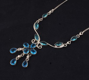 Blue Topaz Sterling Silver <b>Necklace</b> December Birthstone Handmade Gemstone Pendant Jewelry Gift For Women - Product Image 3