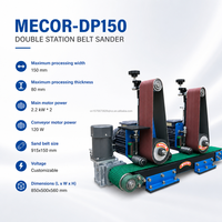 Machine de finition de surface en acier inoxydable de 150 mm avec deux bandes abrasives pour le débavurage, le brossage, le meulage et le polissage