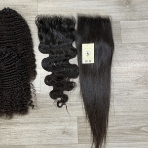 Mechones de pelo con cutículas completas alineadas, extensiones de trama, encaje suizo crudo, cierre 5x5 HD, cabello humano Vietnam - Product Image 4