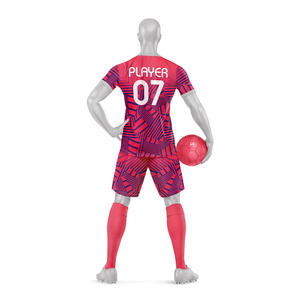 Conjunto de Camiseta y Pantalones Cortos de Fútbol para Hombre, 100% Poliéster, con Impresión por Transferencia de Calor Personalizada, Logotipo Frontal, Tejido Transpirable de Secado Rápido, Personalizado para Equipos - Product Image 6