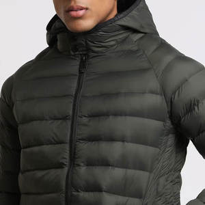 Wholesale Price Men Hooded Canvas Puffer Jackets Workout Light Weight Casual Outdoor <b>Waterproof</b> <b>All</b> Season Front - Product Image 5
