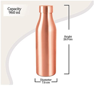 Handcrafted Pure <b>Copper</b> <b>Drinking</b> <b>Bottle</b> Reusable Water Container For Ayurvedic Wellness Healthy Lifestyle And Everyday Hydration - Product Image 5