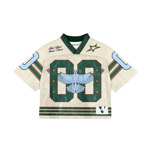 Maillot de football américain personnalisé, broderie par transfert thermique, 100% polyester, unisexe, grande taille, uniforme d'équipe, vente en gros OEM - Product Image 4