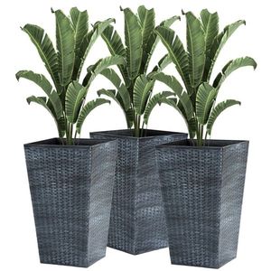 3 vasi di drenaggio grigi per piante da interno e balconi - Product Image 2