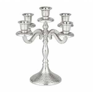 <b>Marvelous</b> Design 5 Arm Silver Metal Candelabra Aluminium Candlestick Holder For Wedding Table Centerpiece Decoration Low Price - Product Image 5