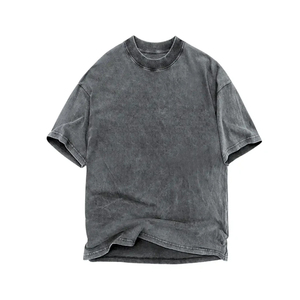 Custom Acid Wash Oversized T Shirt <b>Men</b> Women Vintage Streetwear Premium Cotton OEM Private Label Manufacturer <b>Pullover</b> Top - Product Image 1
