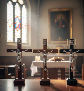 Crucifix de Jésus-Christ en laiton, design artisanal, pour la décoration de la maison, la prière en église, cadeau religieux - Product Image 1