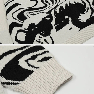 Pull à col rond en mohair pour homme personnalisable, doux, confortable, respirant, imprimé, vêtement de mode décontracté pour l'hiver - Product Image 5