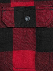 Men's Red Black Plaid <b>Flannel</b> Shirt Full Sleeve Button Down Casual Cotton Checkered Autumn Wear - Product Image 5