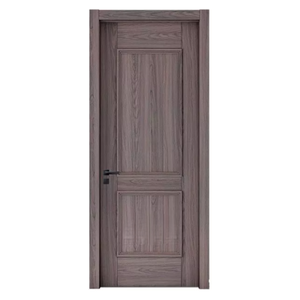 Porte intérieure moulurée 30*80 pouces en MDF, porte à panneau en bois Teck, Chêne, Noyer, avec remplissage PVC, âme en bois massif, portes d'entrée modernes - Product Image 1
