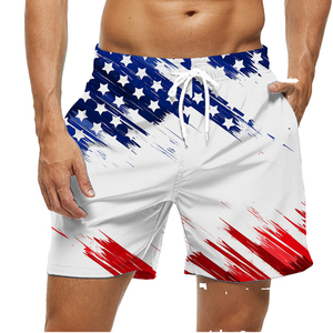 Shorts en polyester pour homme, tissés, avec cordon de serrage, taille mi-haute, légers, respirants, séchage rapide, décontractés, sportifs, été, 100% polyester - Product Image 1
