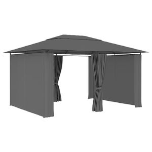 Tendone giardino antracite con tende 157.4 "x 118.1" per edifici esterni - Product Image 2