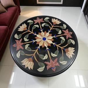 Table à manger moderne avec plateau en marbre noir de luxe, design personnalisé en pierre, tables basses, garantie à vie, décoration intérieure - Product Image 2