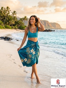 Paréo Sarong en Satin Tissé Personnalisé, Léger, pour Plage Tropicale, Vêtement d'Été pour Garçons, OEM ODM - Product Image 4