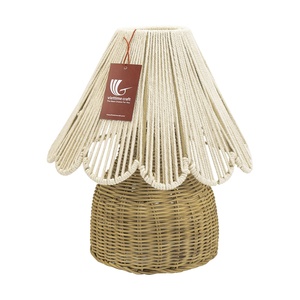 Lampe de table en rotin naturel de haute qualité avec un design minimaliste traditionnel, mélange de bois, porte-bougie, vente en gros, fabriqué au Vietnam, prix - Product Image 2