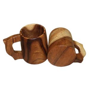 Mug à café en bois durable, réutilisable, style japonais, tasse à bière peinte, vaisselle écologique pour la cuisine - Product Image 5