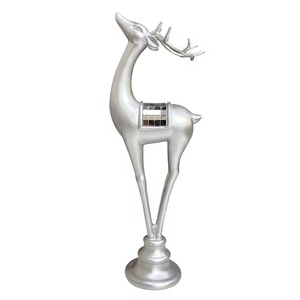 Crystal <b>Work</b> Silver Finished Reindeer Decorative <b>Table</b> Object Suitable for Christmas Home and Festive Styling From India - Product Image 1