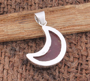 Wholesale Natural Red <b>Jade</b> Pendant 925 Sterling Silver Half Moon Shape Charm <b>Jewelry</b> Manufacturer Bulk Price Factory Direct - Product Image 5