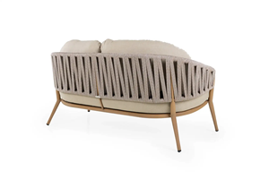 CALISTA Outdoor Rope Woven <b>Sofa</b> Set Aluminum <b>Frame</b> Garden Furniture with Teak <b>Wood</b> Table - Product Image 4